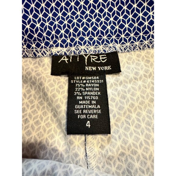 Attire New York Womens Blue Geometric Skort Size 4 Rayon/Nylon/Spandex - Picture 4 of 11